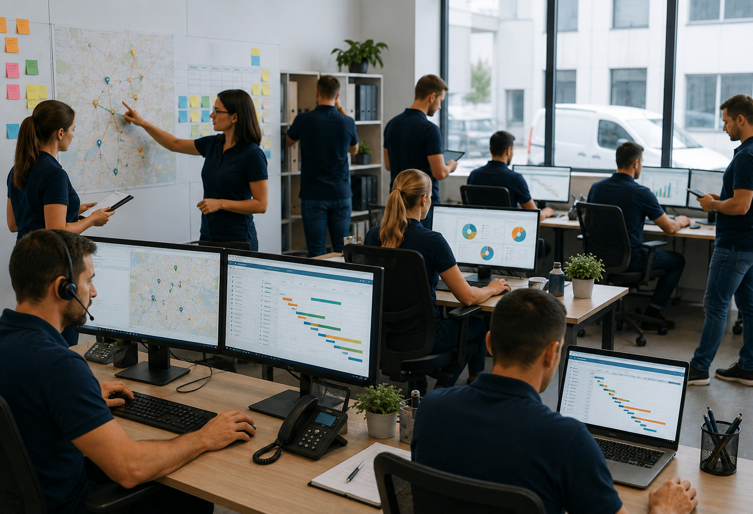 Organizar equipo pequeño de mantenimiento con muchos clientes